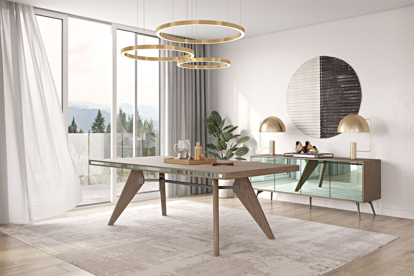 Modrest Kennedy Modern Walnut Dining Table