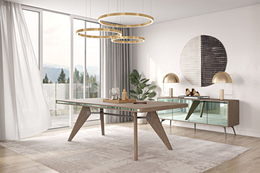 Modrest Kennedy Modern Walnut Dining Table