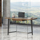 Modrest Girard - Modern Walnut & Black Glass Desk