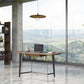 Modrest Girard - Modern Walnut & Black Glass Desk