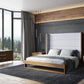 Modrest Heloise - Contemporary Grey Fabric & Walnut Trim Bed
