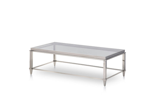 Modrest Agar Modern Glass & Stainless Steel Coffee Table