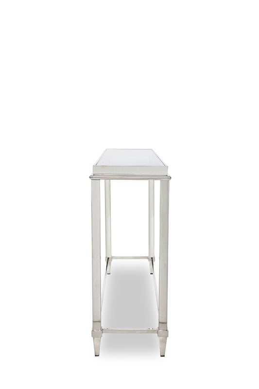 Modrest Agar Modern Glass & Stainless Steel Console Table