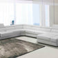 Divani Casa Pella - Modern White Italian Leather U Shaped Sectional Sofa