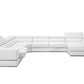 Divani Casa Pella - Modern White Italian Leather U Shaped Sectional Sofa