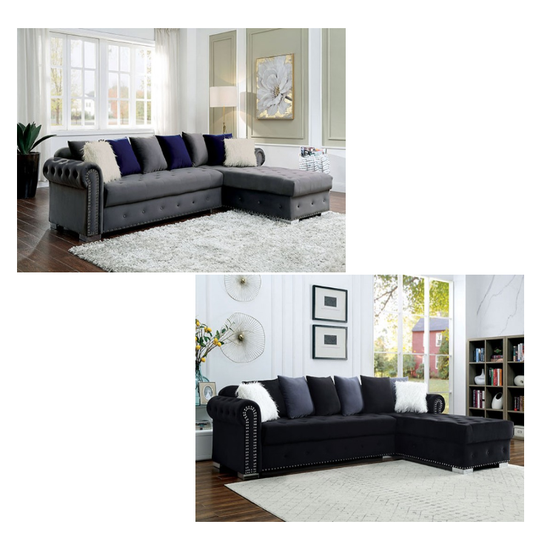 Glam Gray Velvet Sectional