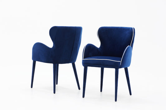 Modrest Tigard Modern Blue Fabric Dining Chair