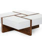 Modrest Makai Modern White & Walnut Square Coffee Table