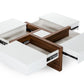 Modrest Makai Modern White & Walnut Square Coffee Table