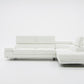 Divani Casa Myst Mini - Modern White Eco-Leather Right Facing Sectional Sofa