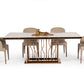 Modrest Marston Modern White Marble & Rosegold Dining Table