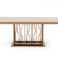 Modrest Marston Modern White Marble & Rosegold Dining Table