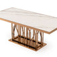 Modrest Marston Modern White Marble & Rosegold Dining Table