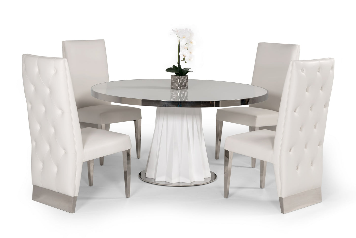Modrest Cabaret Modern White Round Dining Table