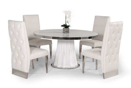 Modrest Cabaret Modern White Round Dining Table