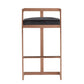 Modrest Halifax Modern Black Velvet & Rosegold Bar Stool