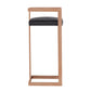 Modrest Halifax Modern Black Velvet & Rosegold Bar Stool