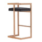 Modrest Halifax Modern Black Velvet & Rosegold Bar Stool