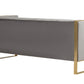 Divani Casa Carlos Modern Grey Velvet & Gold Sofa
