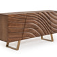 Modrest Finley Modern Walnut & Gold Buffet