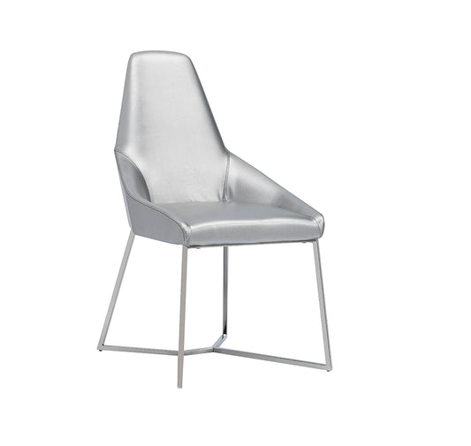 Modrest Sarah Modern Pearl Grey Leatherette Dining Chair (Set of 2)