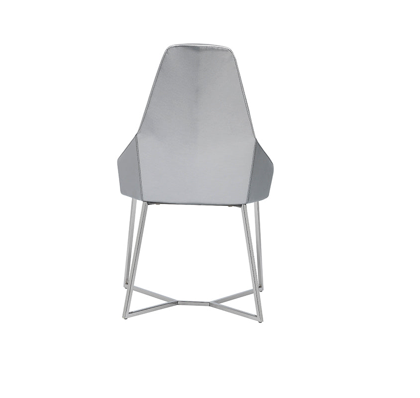 Modrest Sarah Modern Pearl Grey Leatherette Dining Chair (Set of 2)