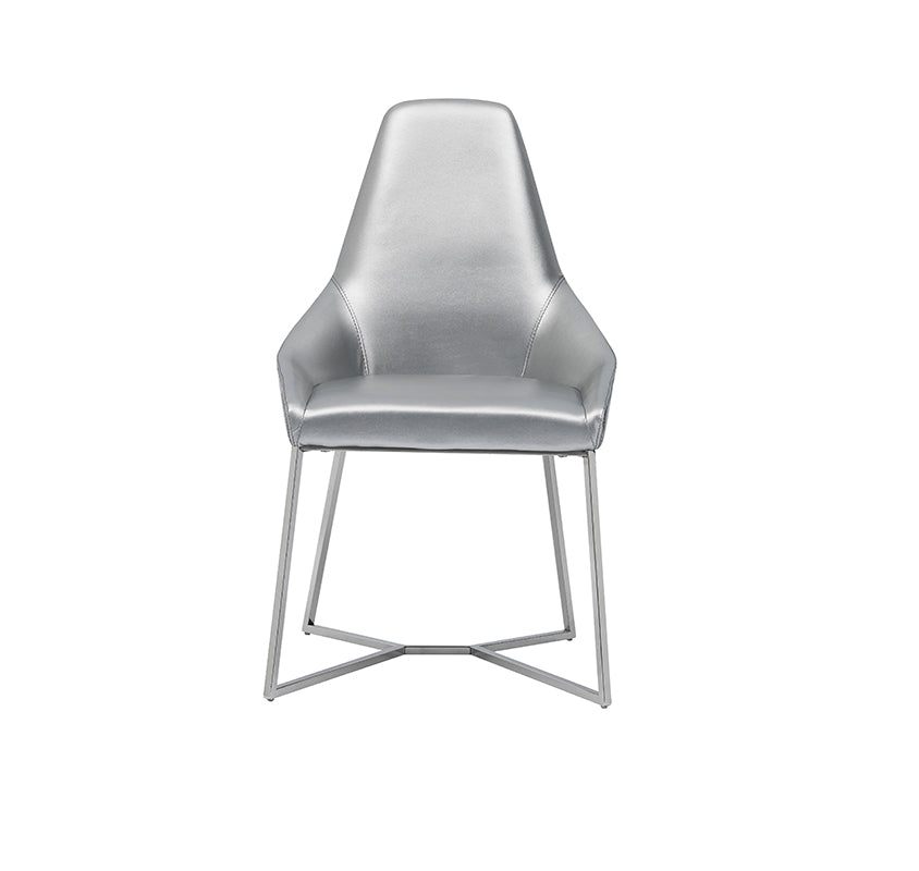 Modrest Sarah Modern Pearl Grey Leatherette Dining Chair (Set of 2)