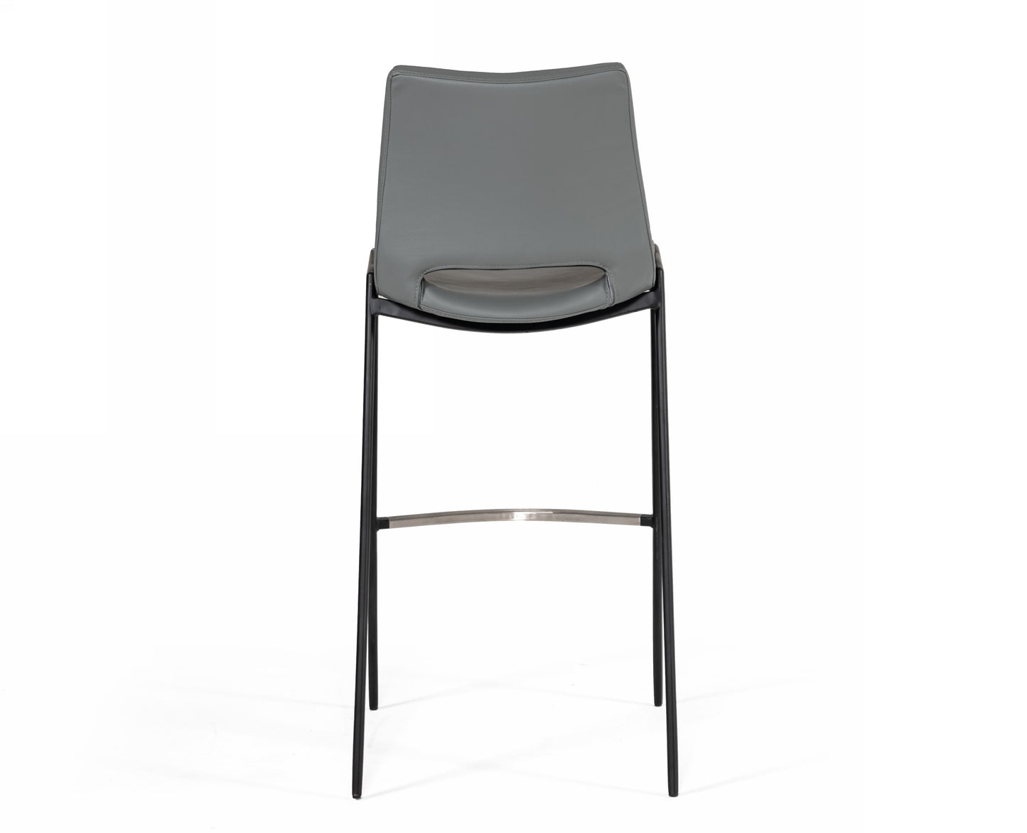 Modrest Bitely - Modern Gray Eco-Leather Bar Stool (Set of 2)