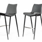 Modrest Bitely - Modern Gray Eco-Leather Bar Stool (Set of 2)