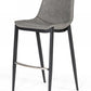 Modrest Jane - Modern Grey Eco-Leather Bar Stool (Set of 2)