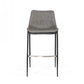 Modrest Jane - Modern Grey Eco-Leather Bar Stool (Set of 2)