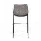 Modrest Jane - Modern Grey Eco-Leather Bar Stool (Set of 2)