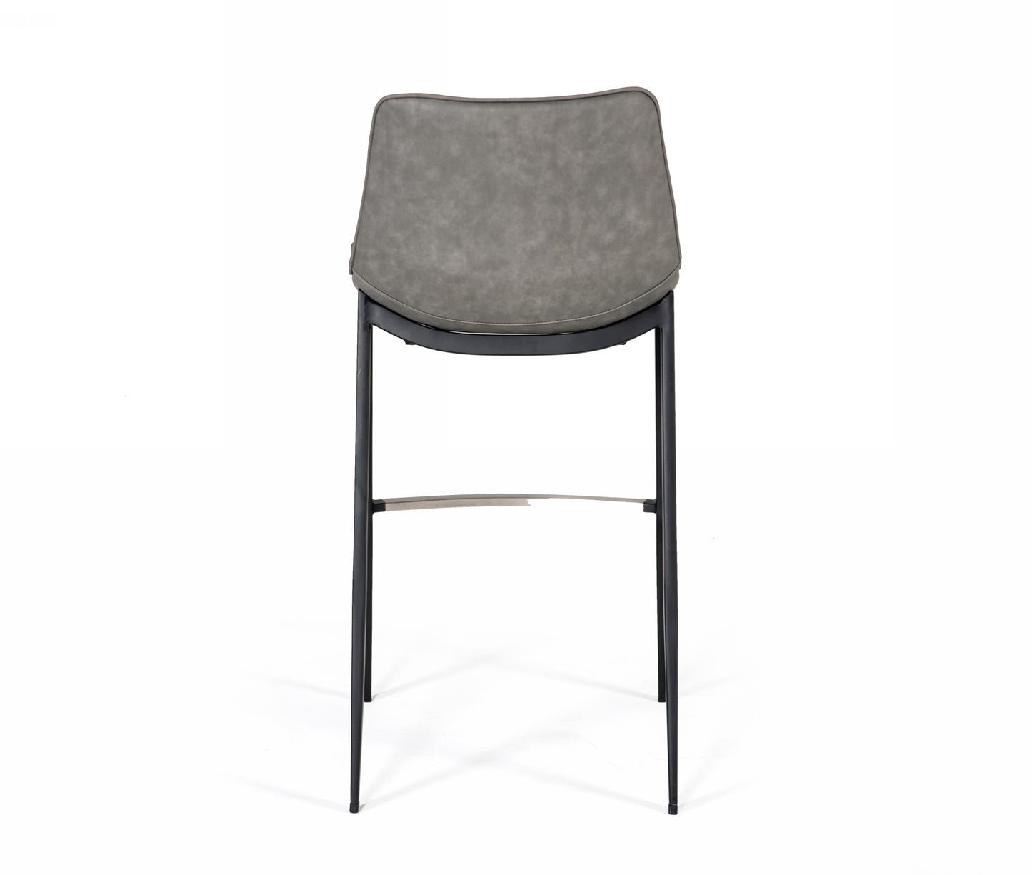 Modrest Jane - Modern Grey Eco-Leather Bar Stool (Set of 2)