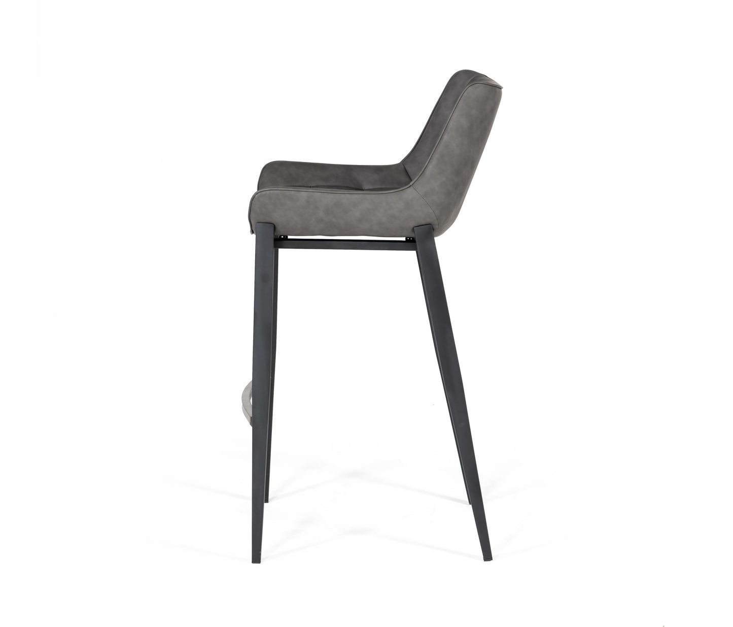 Modrest Robert - Modern Grey Eco-Leather Bar Stool (Set of 2)