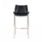 Modrest Dave - Modern Black Eco-Leather Bar Stool (Set of 2)
