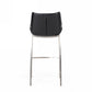 Modrest Dave - Modern Black Eco-Leather Bar Stool (Set of 2)