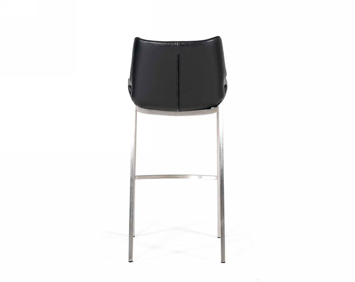 Modrest Dave - Modern Black Eco-Leather Bar Stool (Set of 2)