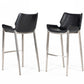 Modrest Dave - Modern Black Eco-Leather Bar Stool (Set of 2)