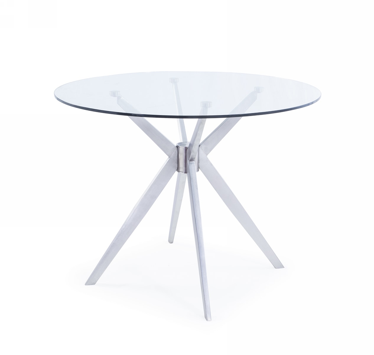 Modrest Dallas - Modern Brushed Stainless Steel Dining Table