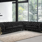 Divani Casa Sheila - Modern Black Velvet Sectional Sofa