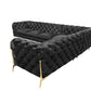 Divani Casa Sheila - Modern Black Velvet Sectional Sofa