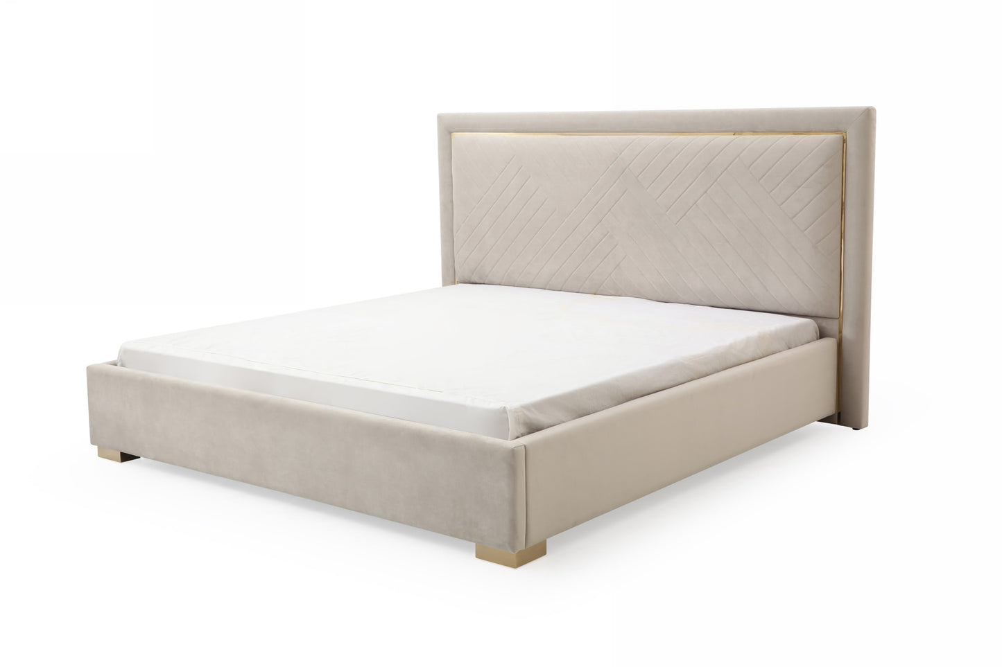 Modrest Corrico - Modern Off White and Champagne Gold Bedroom Set