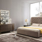 Modrest Moontide - Glam Beige Velvet and Brushed Brass Bed