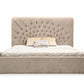 Modrest Moontide - Glam Beige Velvet and Brushed Brass Bed