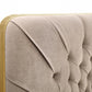 Modrest Moontide - Glam Beige Velvet and Brushed Brass Bed