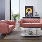 Divani Casa Aiken - Modern Salmon Velvet Loveseat