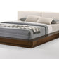 Modrest Tokyo - Contemporary Walnut and White Platform Bed