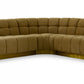 Divani Casa Granby - Glam Mustard and Gold Fabric Sectional Sofa