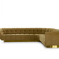 Divani Casa Granby - Glam Mustard and Gold Fabric Sectional Sofa