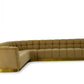 Divani Casa Granby - Glam Mustard and Gold Fabric Sectional Sofa